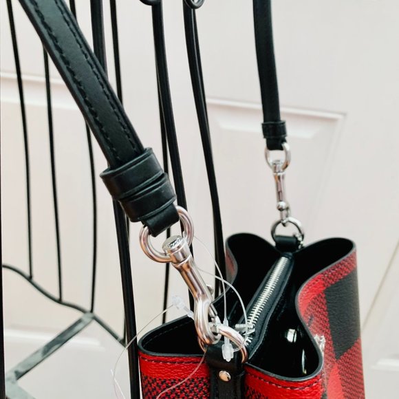 NWT! COACH MINI TOWN BUCKET WITH BUFFALO PLAID PRINT CROSSBODY BAG - Picture 11 of 11